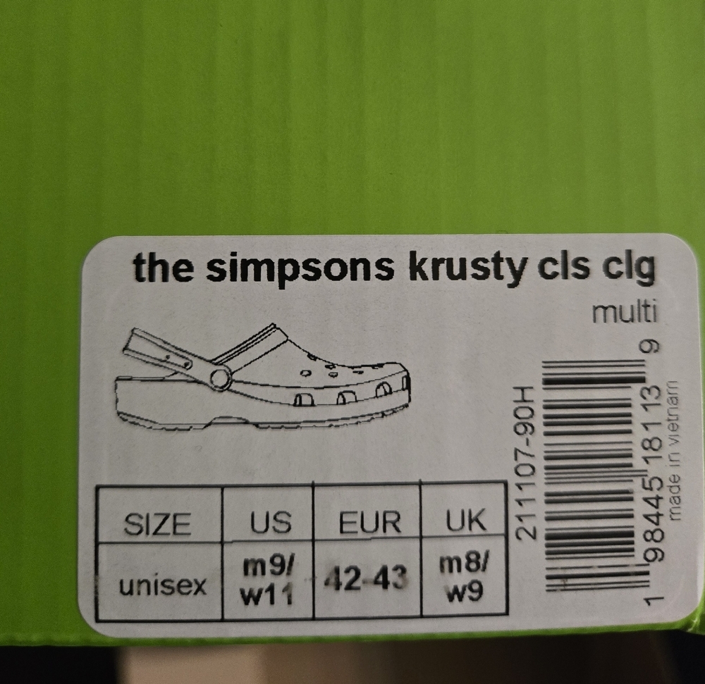 NIB The Simpsons x Crocs Classic Clogs - Picture 8 of 8